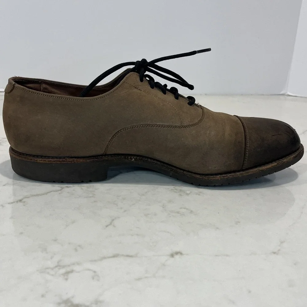 Allen Edmonds Buxton Oxford 11.5 D Cap Toe Burnished Brown Combed Leather‎